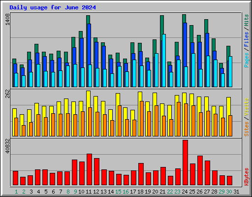 Daily usage for June 2024