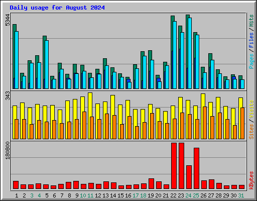 Daily usage for August 2024