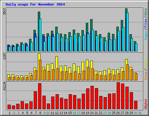 Daily usage for November 2024