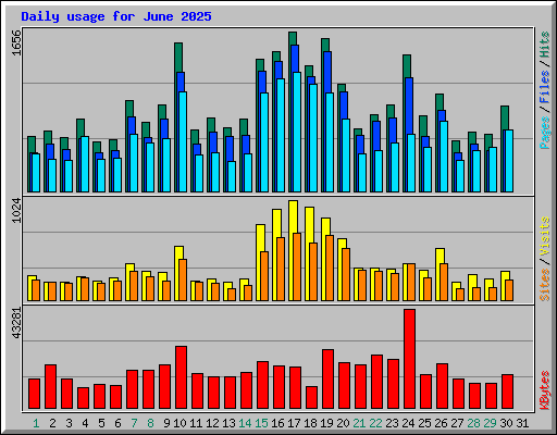 Daily usage for June 2025