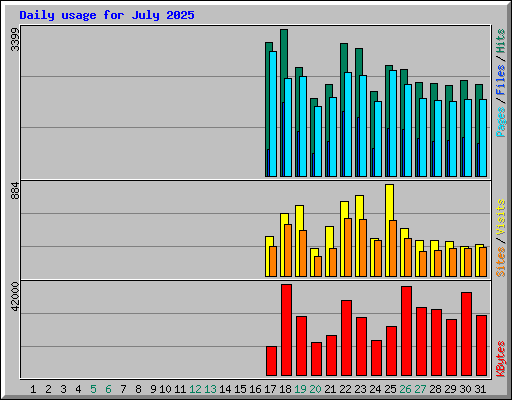 Daily usage for July 2025