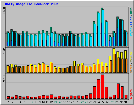 Daily usage for December 2025